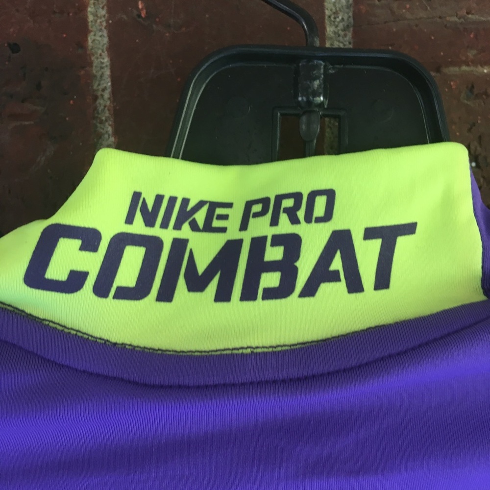 New Nike Pro Men L Fitted Purple Shirt - Picture 4 of 6